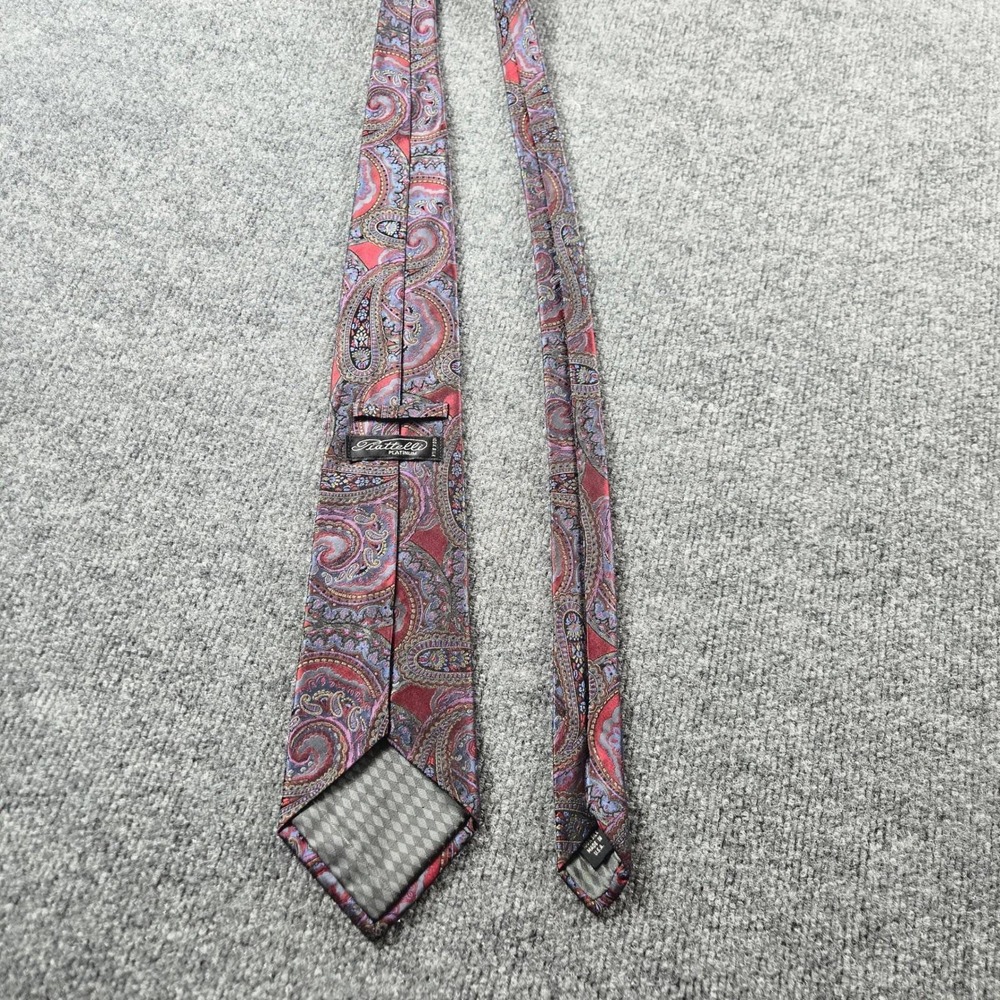 Piattelli Platinum 100% Silk tie made in USA multicolor paisley necktie (A1)